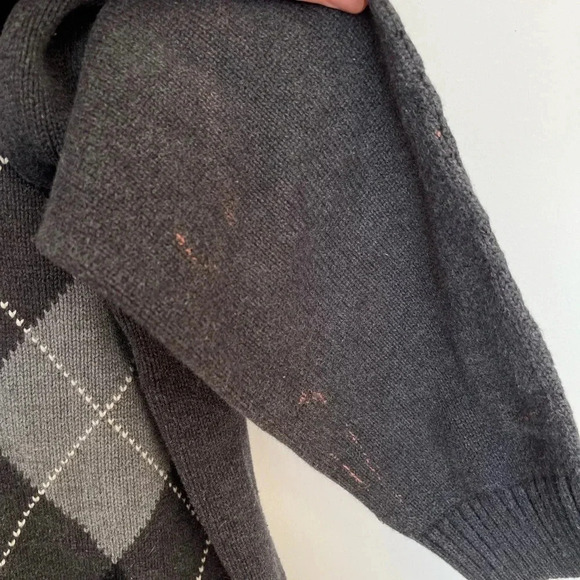 Argyle pattern Point Zero gray sweater - Picture 3 of 8